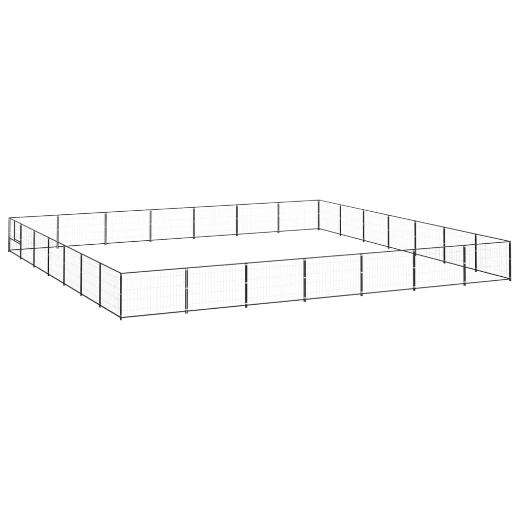 vidaXL Perrera acero 49 m² negra