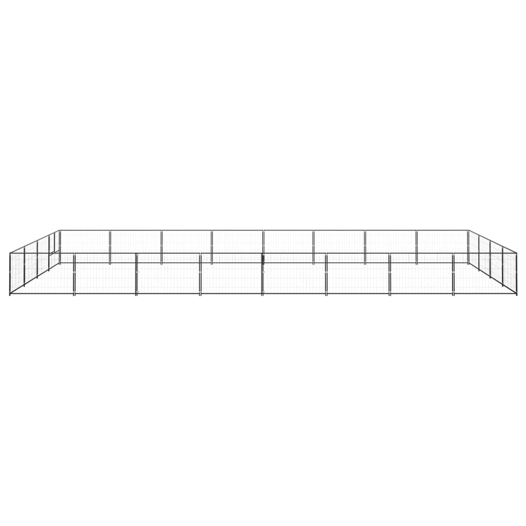 vidaXL Perrera acero 32 m² negra