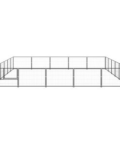 vidaXL Perrera acero 30 m² negra