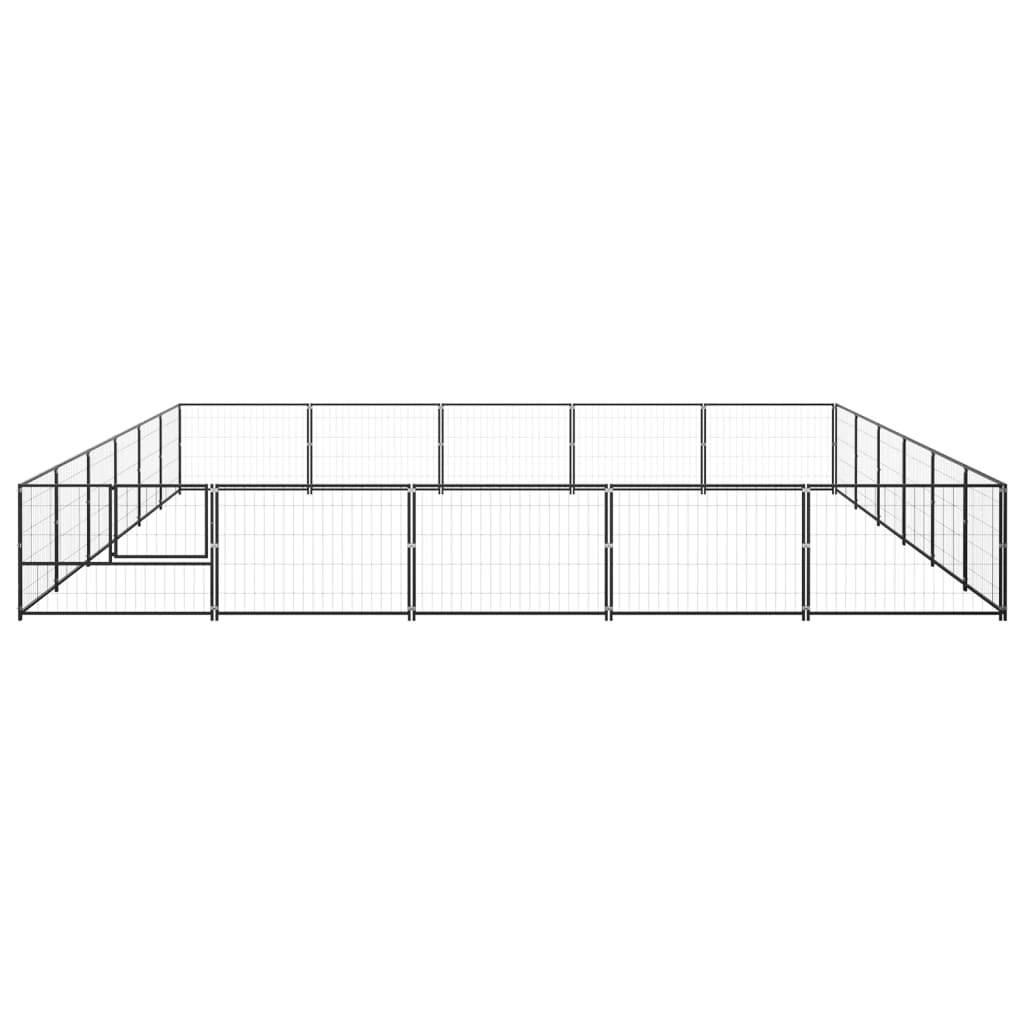 vidaXL Perrera acero 30 m² negra