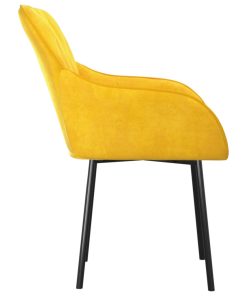 vidaXL Sillas de comedor 2 unidades terciopelo amarillo