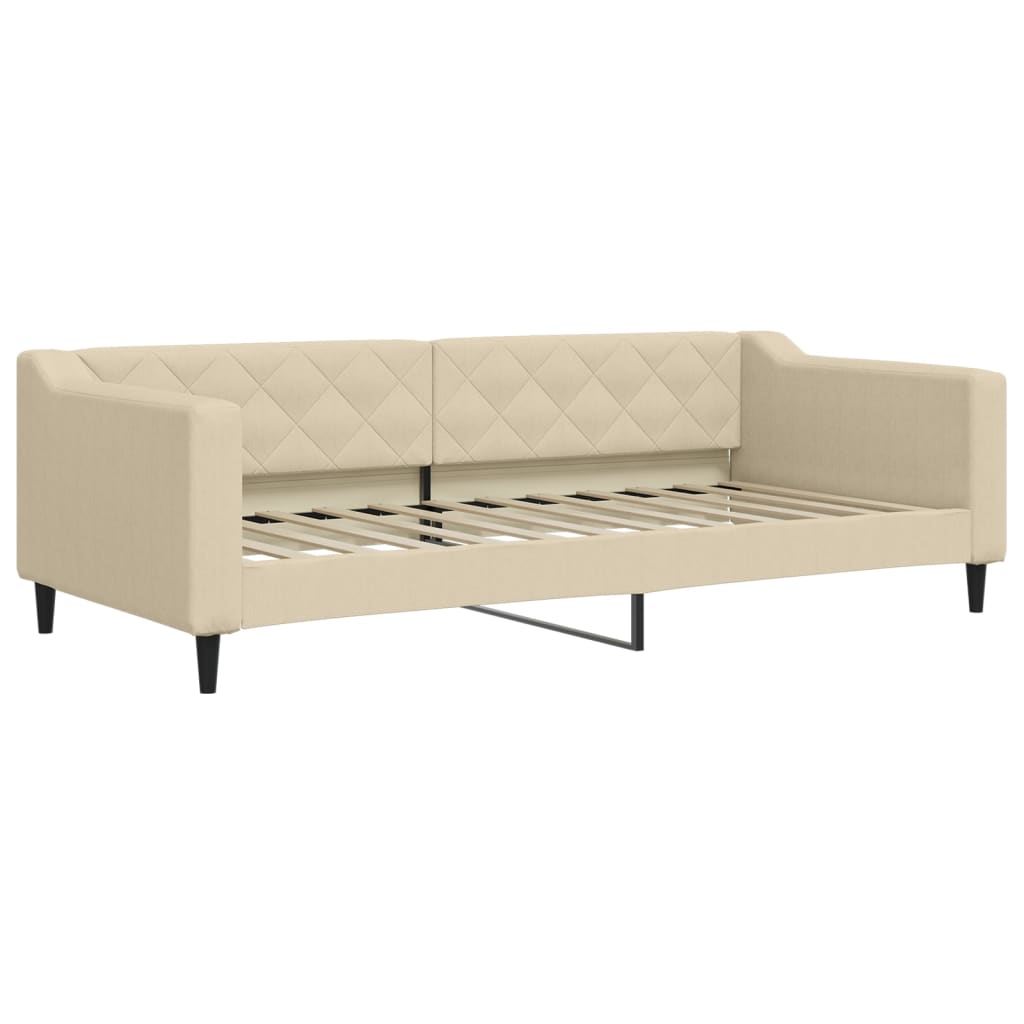 vidaXL Sofá cama nido con cajones tela color crema 90x200 cm