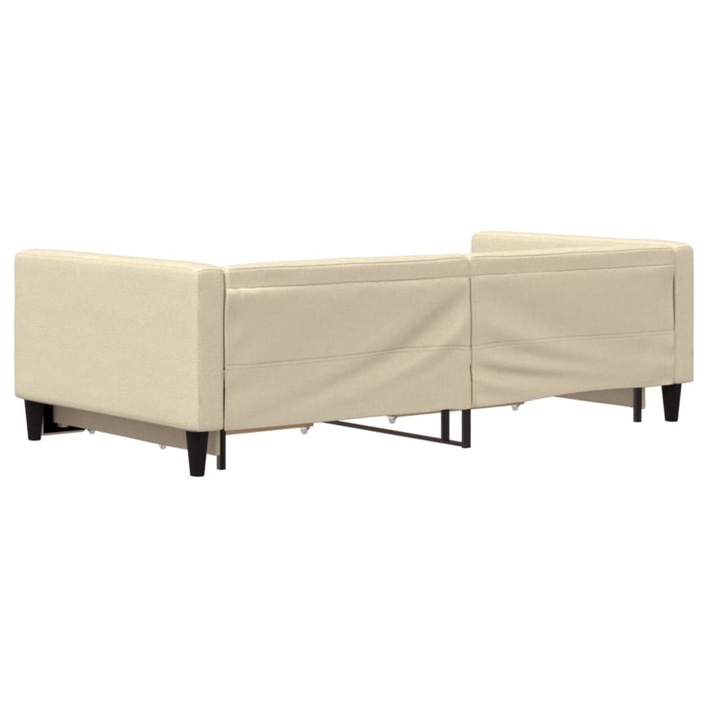 vidaXL Sofá cama nido con cajones tela color crema 100x200 cm