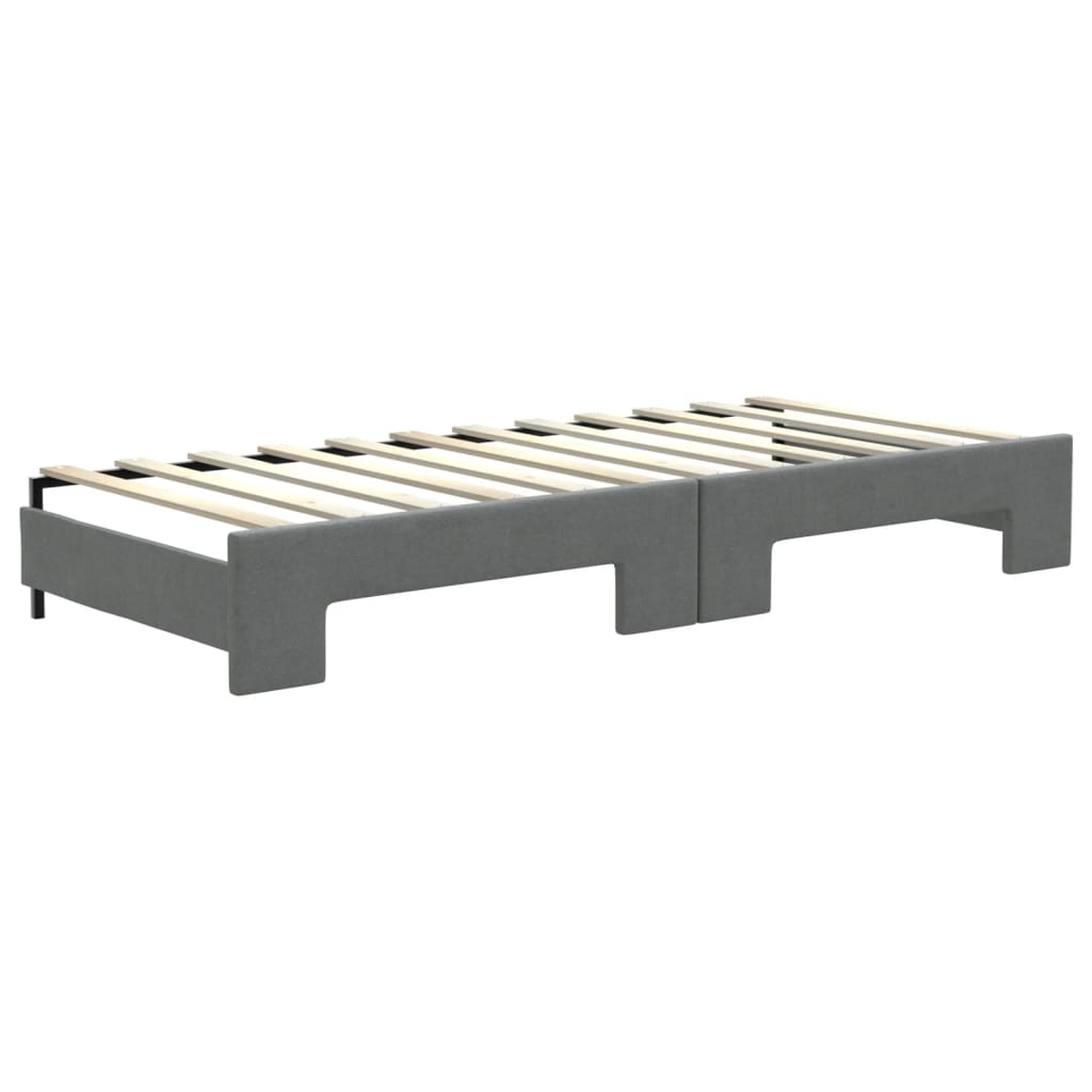 vidaXL Sofá cama nido con cajones tela gris oscuro 80x200 cm