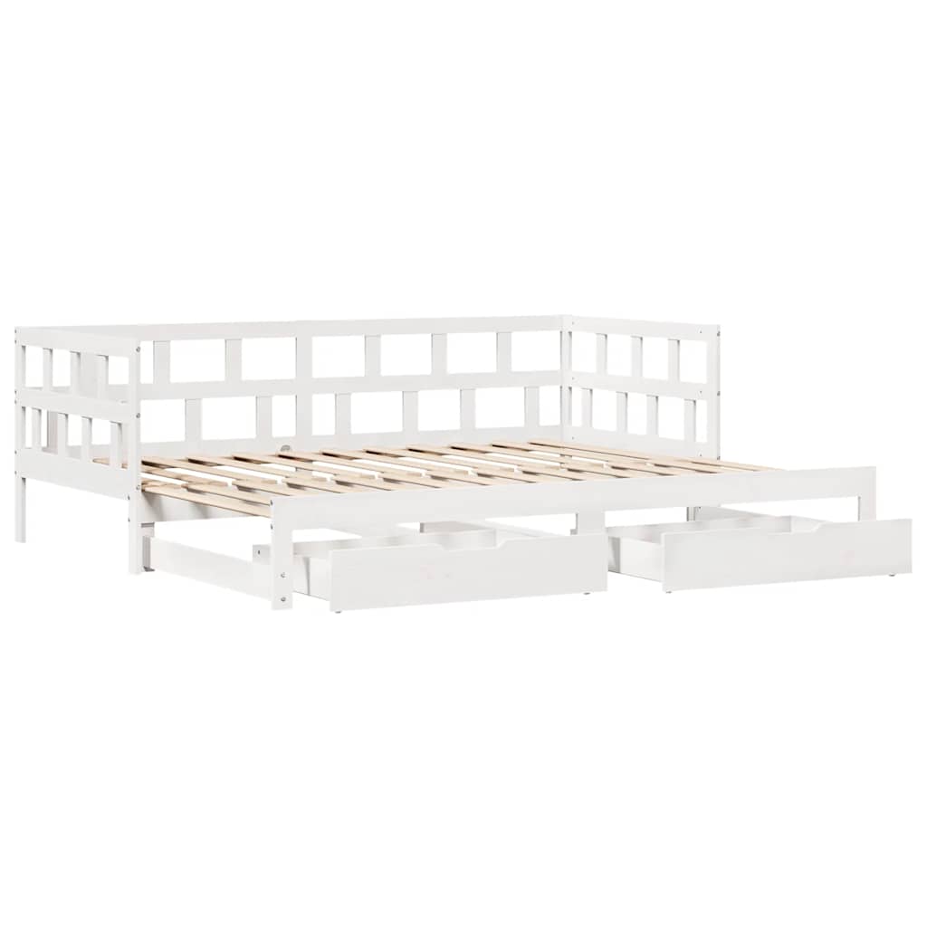 vidaXL Sofá cama nido con cajones sin colchón blanco 80x200 cm