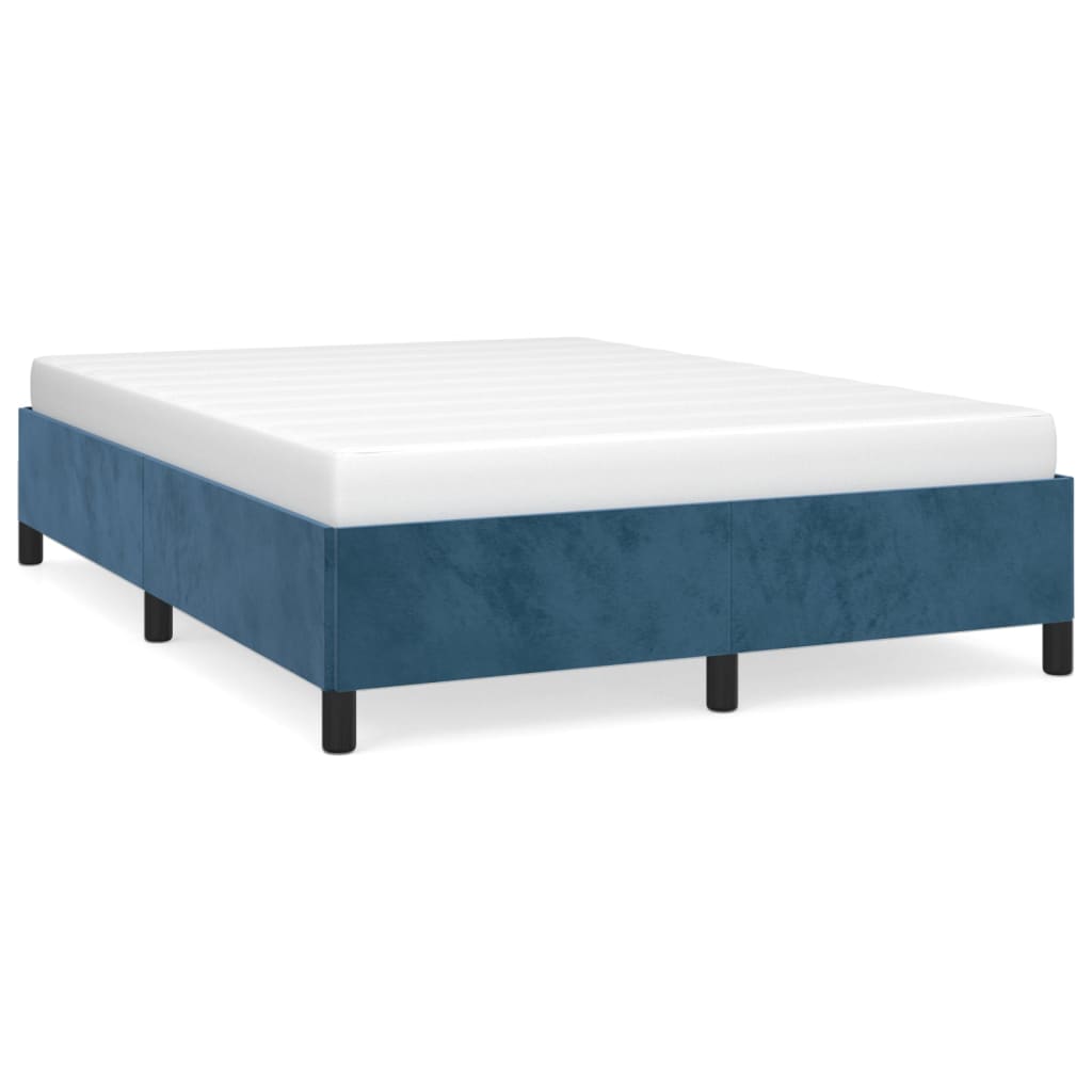 vidaXL Estructura de cama sin colchón terciopelo azul oscuro 140x190cm