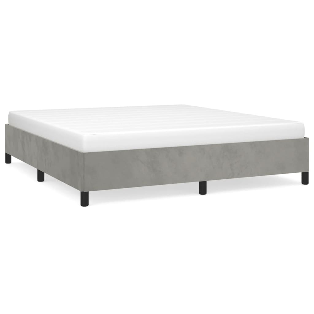 vidaXL Estructura de cama sin colchón terciopelo gris claro 180x200 cm