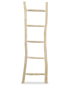 vidaXL Handtuchhalter Leiter mit 5 Sprossen Teak 45 x 150 cm