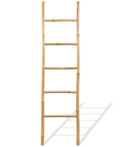 vidaXL Handtuchleiter mit 5 Sprossen Bambus 150 cm