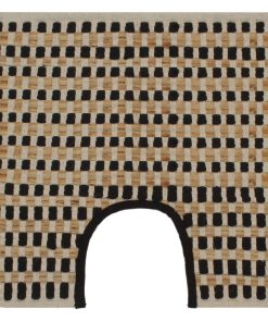 vidaXL Handgewebtes Badematten-Set Jute Stoff Natur und Schwarz