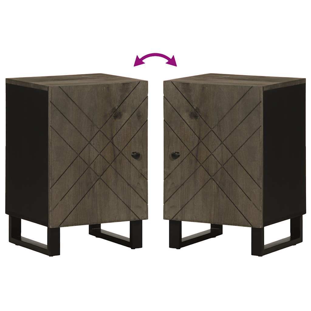 vidaXL Badschrank Schwarz 38x33x58 cm Massivholz Mango
