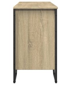 vidaXL Waschbeckenunterschrank Sonoma-Eiche 91x35x60 cm Holzwerkstoff
