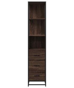 vidaXL Badschrank Braun Eichen-Optik 35x37,5x166 cm Holzwerkstoff