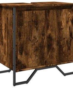 vidaXL Waschbeckenunterschrank Räuchereiche 60x35x60 cm Holzwerkstoff