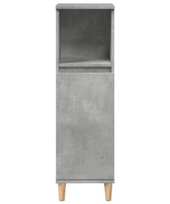 vidaXL Badschrank Betongrau 30x30x100 cm Holzwerkstoff