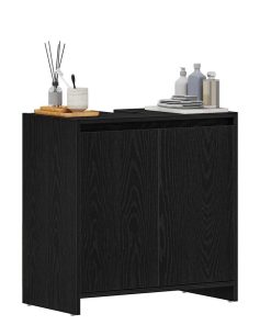 vidaXL Badschrank Schwarz Eichen-Optik 60x33x61 cm Holzwerkstoff