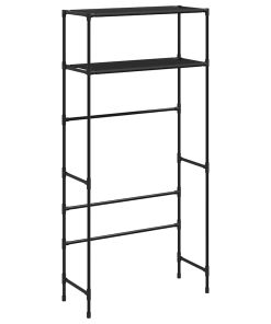 vidaXL Waschmaschinenregal 2 Ablagen Schwarz 69x28x143 cm Eisen