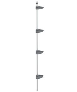 vidaXL Teleskop-Eckregal 4 Etagen Silbern Aluminium