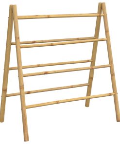 vidaXL Doppel-Handtuchleiter mit 4 Sprossen 90x50x100 cm Bambus