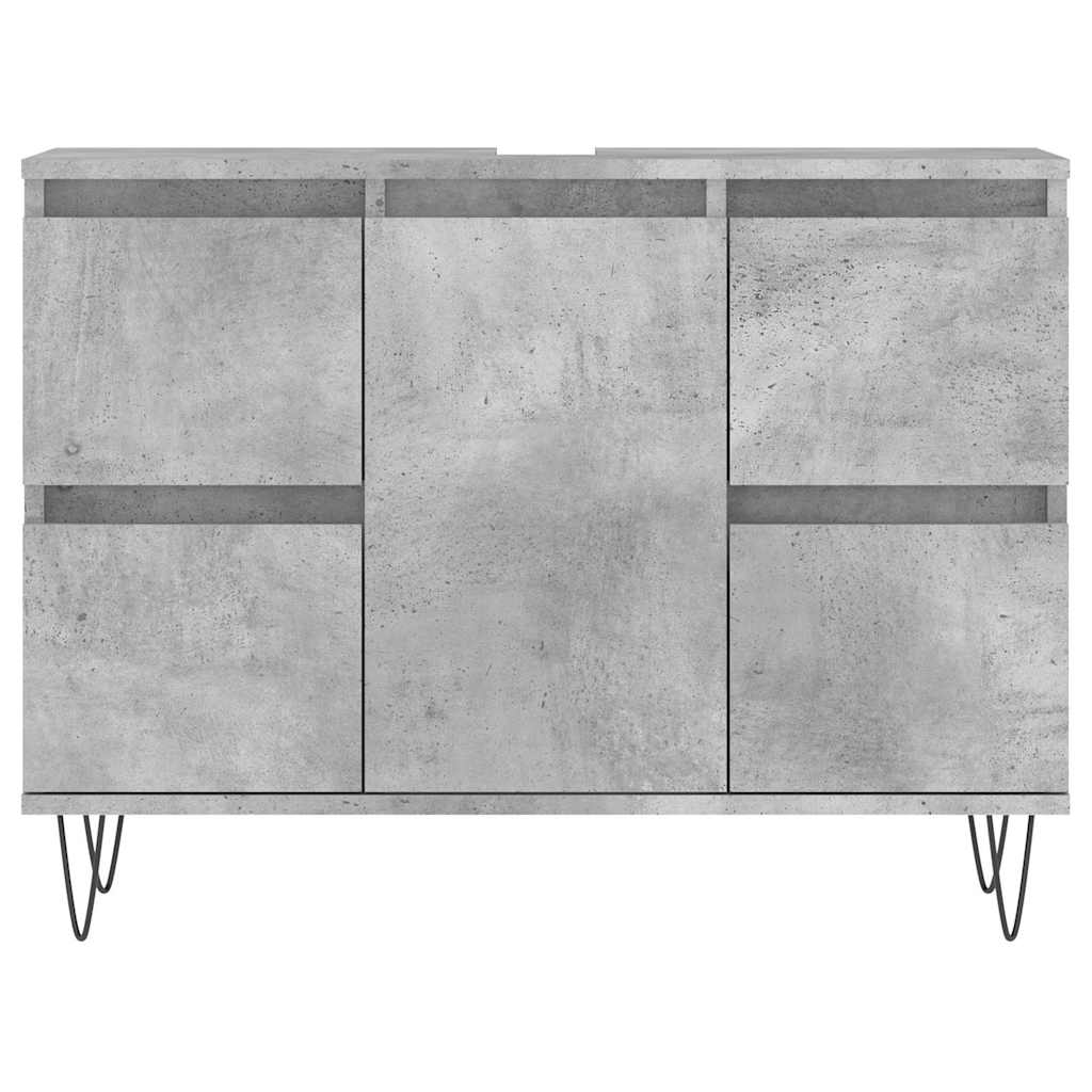 vidaXL Badschrank Betongrau 80x33x60 cm Holzwerkstoff