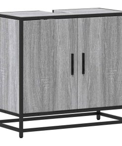 vidaXL Waschbeckenunterschrank Grau Sonoma 65x33x60 cm Holzwerkstoff