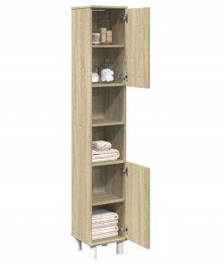 vidaXL Badschrank Sonoma-Eiche 30,5x30x179 cm Holzwerkstoff