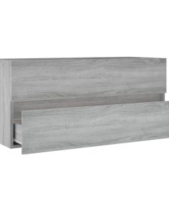 vidaXL Waschbeckenunterschrank Grau Sonoma 100x38,5x45cm Holzwerkstoff