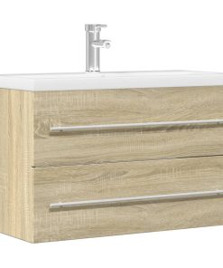 vidaXL Waschbeckenunterschrank Altholz-Optik 80x38,5x48 cm