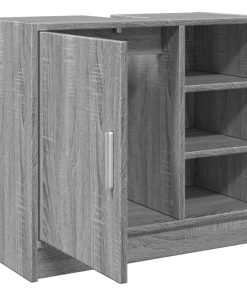 vidaXL Waschbeckenunterschrank Grau Sonoma 63x29x55 cm Holzwerkstoff