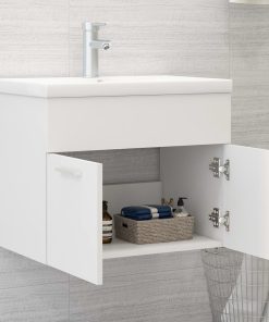 vidaXL Waschbeckenunterschrank Weiß 60x38,5x46 cm Holzwerkstoff