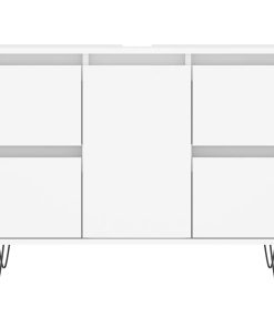 vidaXL Badschrank Weiß 80x33x60 cm Holzwerkstoff