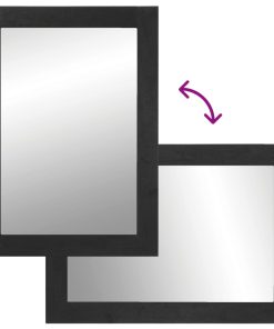 vidaXL Badspiegel Schwarz 50x70x2,5 cm Holzwerkstoff und Messing