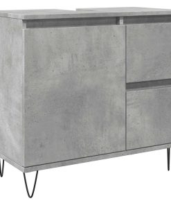 vidaXL Waschbeckenunterschrank Betongrau 65x33x60 cm Holzwerkstoff