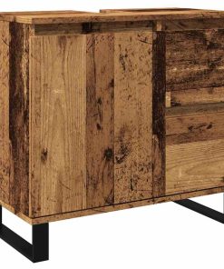 vidaXL Waschbeckenunterschrank Altholz-Optik 65x33x60 cm Holzwerkstoff