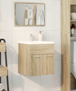 vidaXL Waschbeckenschrank Sonoma-Eiche 41x38,5x46 cm Holzwerkstoff