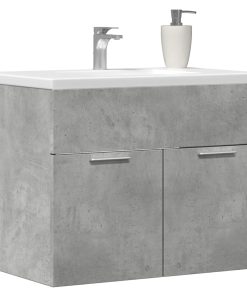 vidaXL Waschbeckenunterschrank Betongrau 60x38,5x46 cm Holzwerkstoff