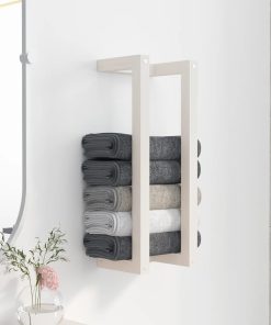 vidaXL Handtuchhalter Weiß 23x18x60 cm Massivholz Kiefer
