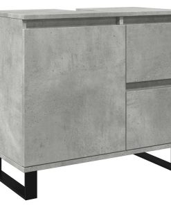 vidaXL Waschbeckenunterschrank Betongrau 65x33x60 cm Holzwerkstoff
