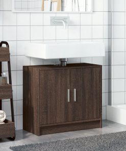 vidaXL Waschbeckenschrank Braun Eichen-Optik 63x29x55 cm Holzwerkstoff