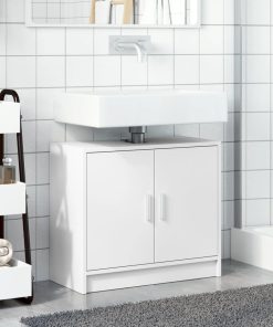 vidaXL Waschbeckenunterschrank Weiß 63x29x55 cm Holzwerkstoff