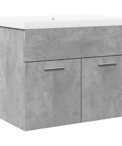 vidaXL Waschbeckenunterschrank mit Einbaubecken Betongrau