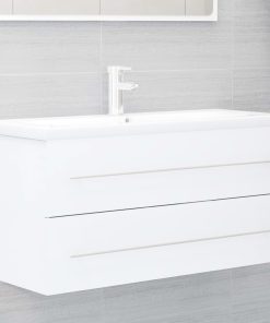 vidaXL Waschbeckenunterschrank Weiß 100x38,5x48 cm Holzwerkstoff