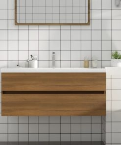 vidaXL Waschbeckenunterschrank Eiche-Optik 100x38,5x45cm Holzwerkstoff