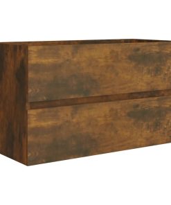 vidaXL Waschbeckenschrank Räuchereiche 80x38,5x45 cm Holzwerkstoff