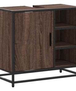vidaXL Waschbeckenunterschrank Braun Eichen-Optik 65x33x60 cm