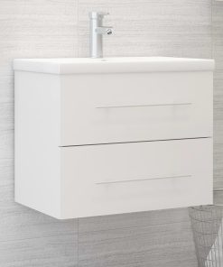 vidaXL Waschbeckenunterschrank Weiß 60x38,5x48 cm Holzwerkstoff