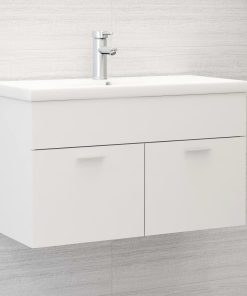 vidaXL Waschbeckenunterschrank Weiß 80x38,5x46 cm Holzwerkstoff