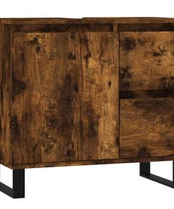 vidaXL Badschrank Räuchereiche 65x33x60 cm Holzwerkstoff