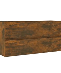 vidaXL Waschbeckenschrank Räuchereiche 100x38,5x45 cm Holzwerkstoff