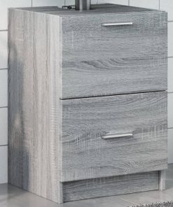 vidaXL Waschbeckenunterschrank Grau Sonoma 40x37x59 cm Holzwerkstoff